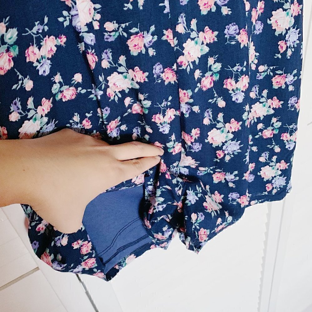KTK Blue Floral‎ Short Sleeve Playsuit Romper S​​​​​​​​​​​​​​​​​​​​​​​​​​​​​​ - Picture 4 of 6